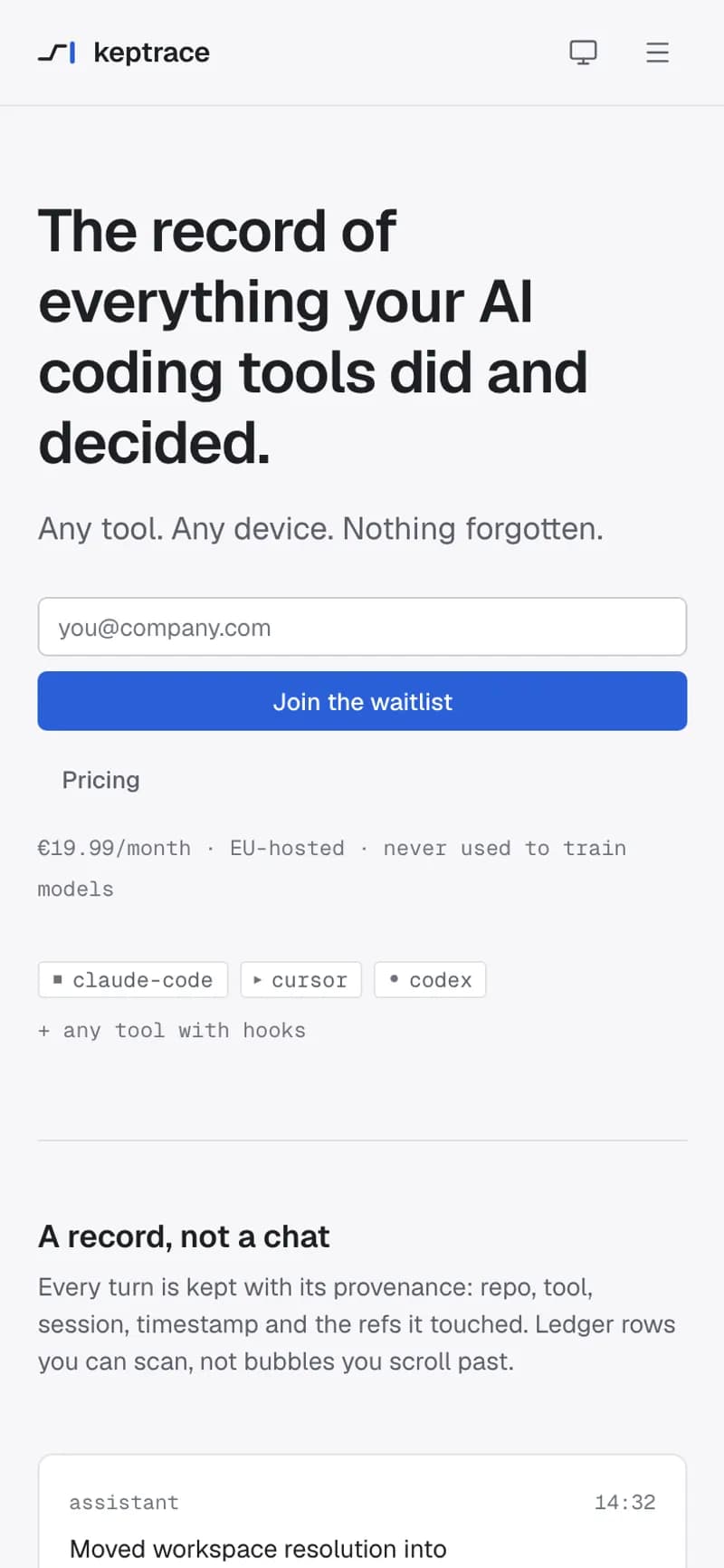 Keptrace op mobiel