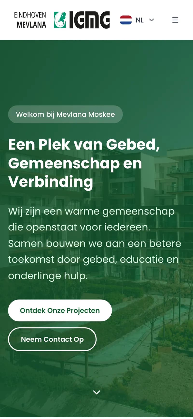 Mevlana Moskee op mobiel
