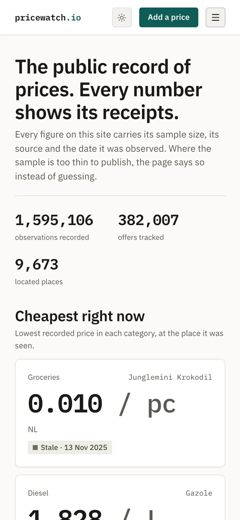 Pricewatch op mobiel
